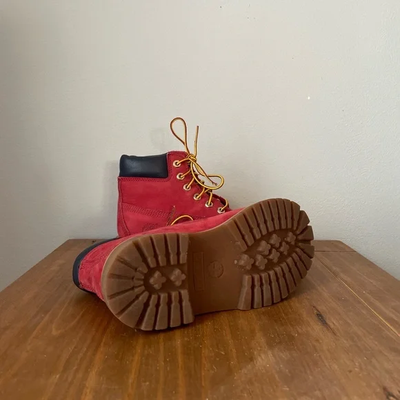 Timberland Youth Red Lace up Boots 2Y - Picture 5 of 5